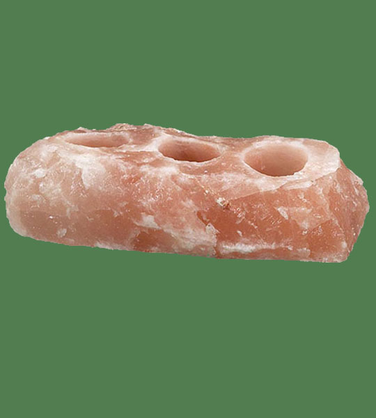 Himalayan Salt Votive candle holder 3 hole bar